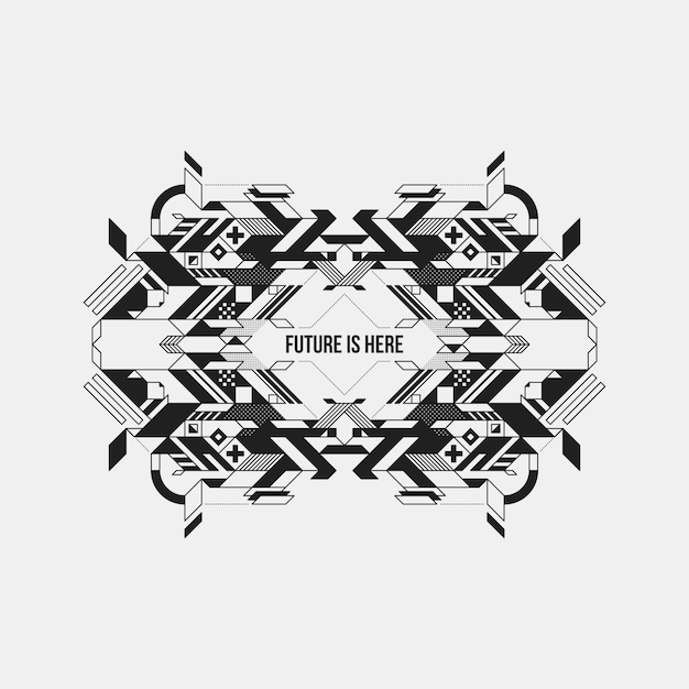 futuristic symmetric design element on white background. useful for prints and posters.