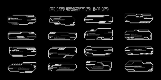 Futuristinen cyberpunk scifi -käyttöliittymäelementti, HUD-tekniikan kehys, graafinen vektori design mallipohja