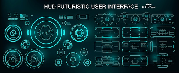 Futuristinen vihreä HUD-käyttöliittymän kojelautanäyttö virtuaalitodellisuusteknologian ruutu