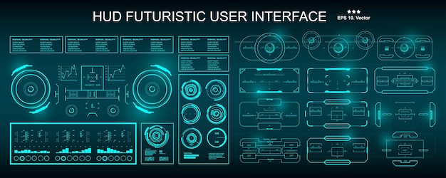 Futuristinen vihreä HUD-käyttöliittymän kojelautanäyttö virtuaalitodellisuusteknologian ruutu