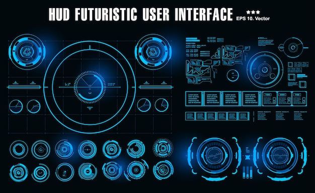 Futuristinen virtuaalinen graafinen kosketus käyttöliittymän HUD-kojetaulu virtuaalitodellisuusteknologian näyttö