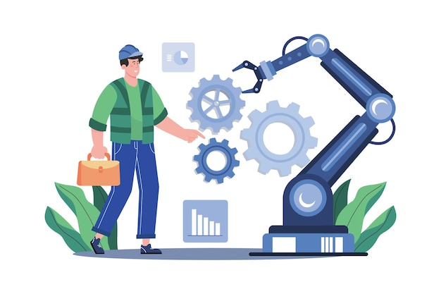 Gadget Production Automation Illustration Concept