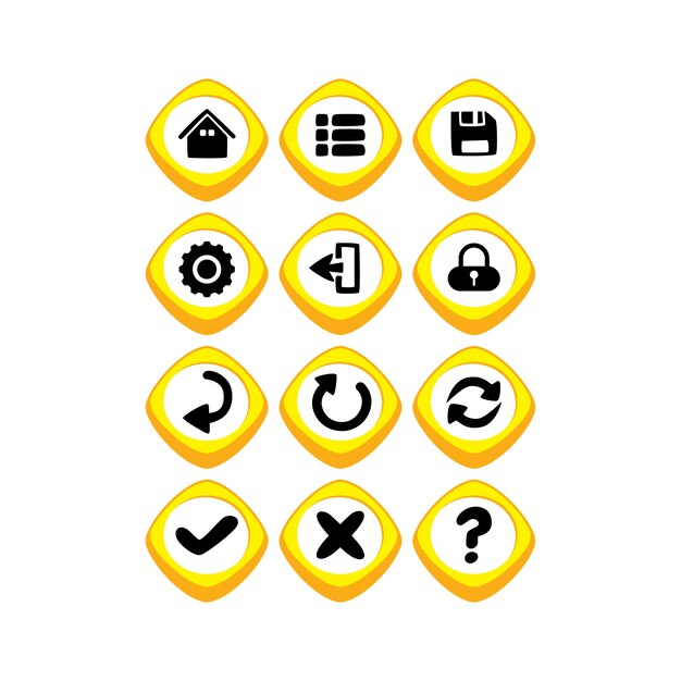 game asset icon sign symbol button vector
