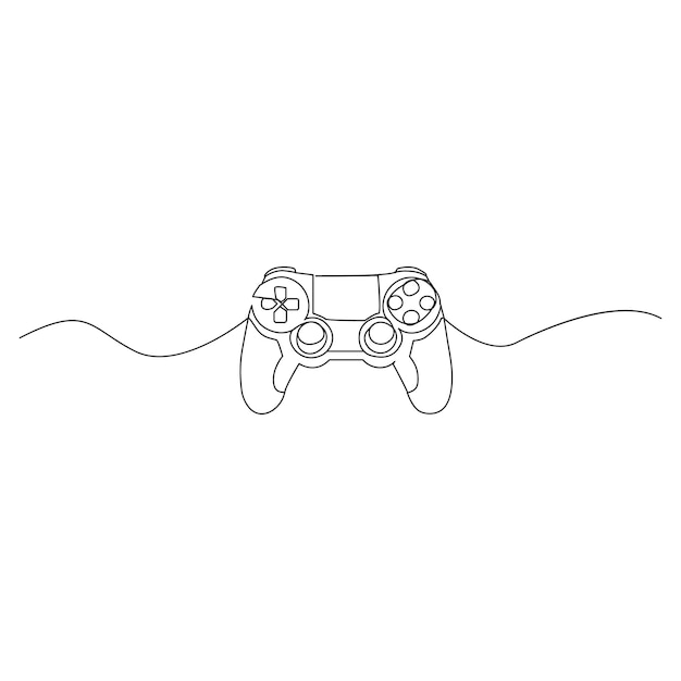 Game controller continuous line drawing video games controller One line draw graphic design vector