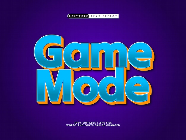 game mode editable text effect in kids and game text style