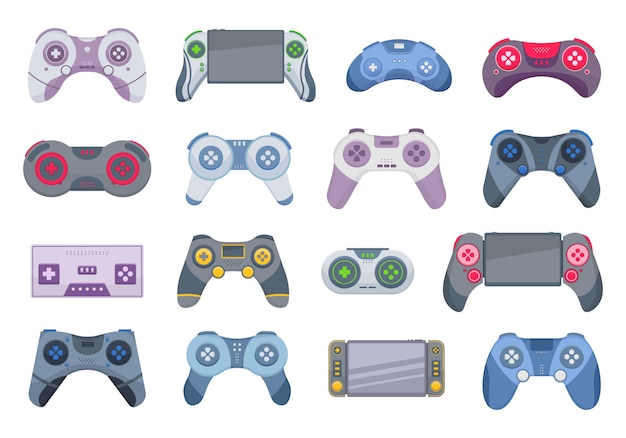 game of joystick isolated on white background. joystick cartoon set icon. video game console.  