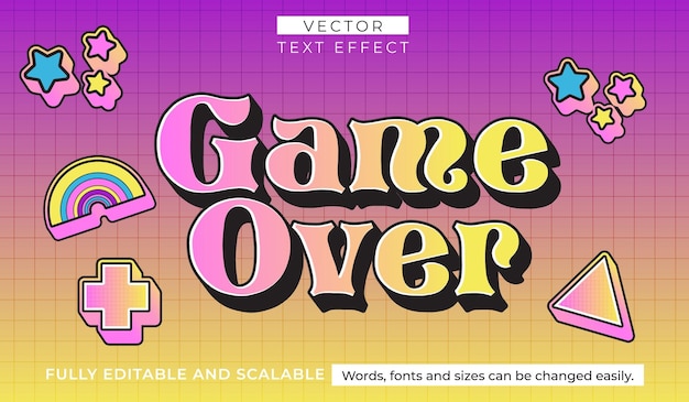 Game Over Editable Text Effect