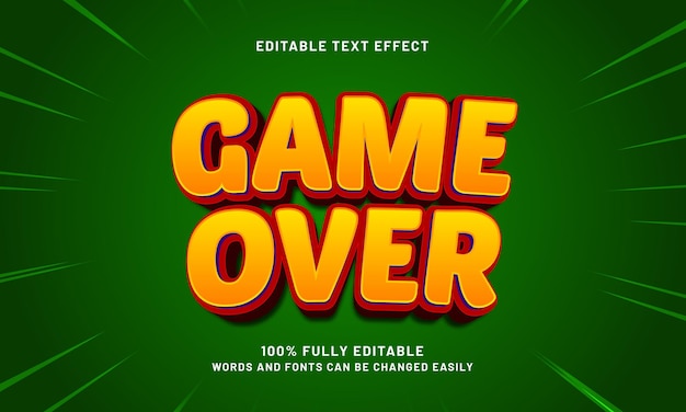 game over editable text effects with a game and kids theme