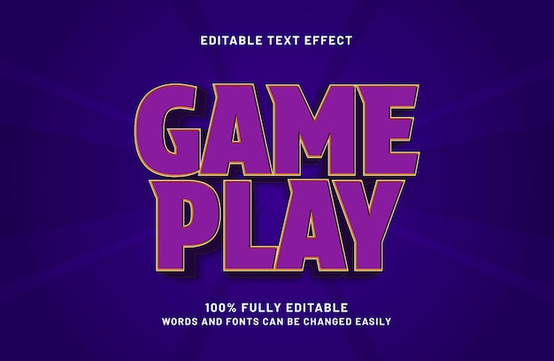game play editable text effect in kids and game text style