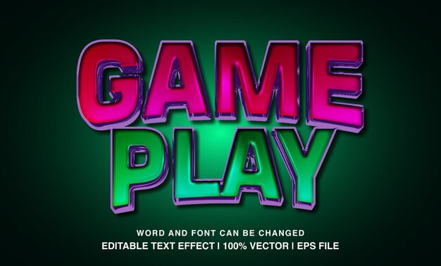 Game play editable text effect