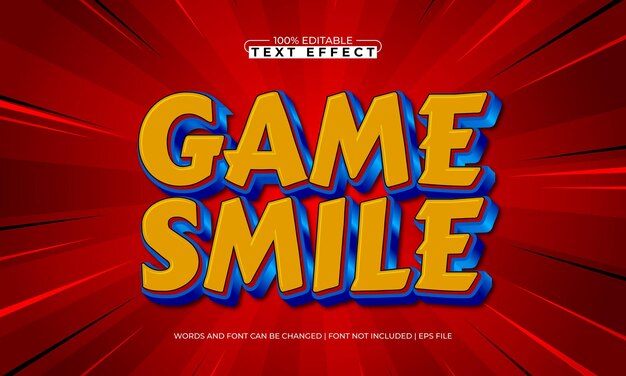 game smile editable text effect with a nice and kids text style