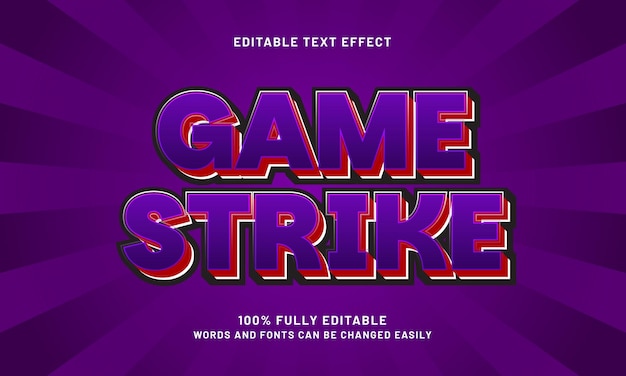 game strike editable text effect