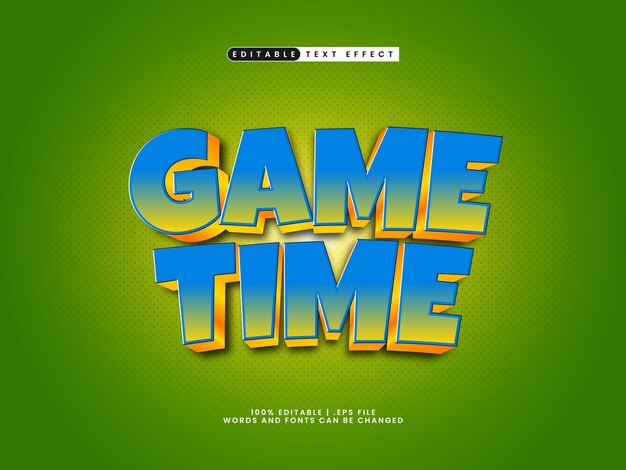 game time editable text effect in game and kids text style
