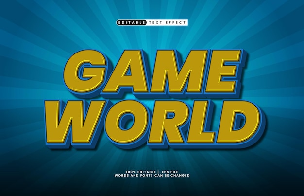 game world editable text effect with a game and kids text effect
