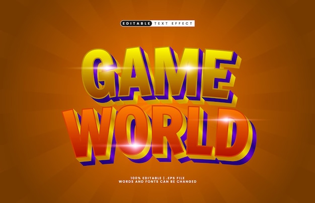 game world editable text effect with a kids and game text style