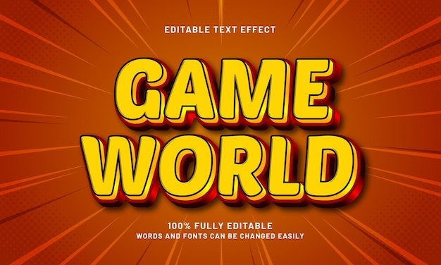 game world editable text effects with a cartoon and game theme