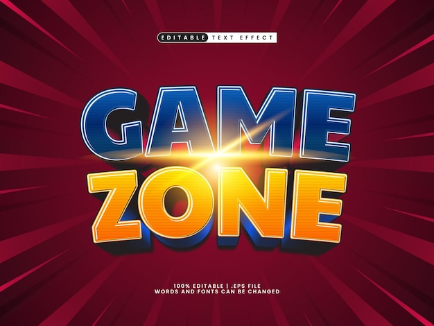 game zone editable text effect suitable for children and gaming