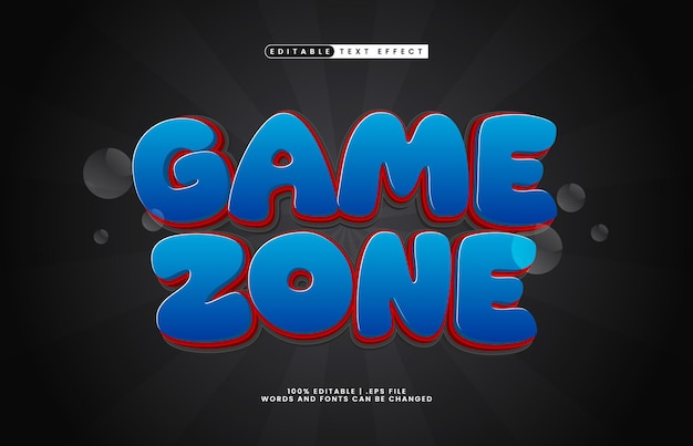 game zone editable text effect with a play and kids text effect