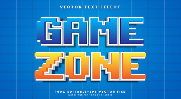 Game Zone Pixel editable text effect template