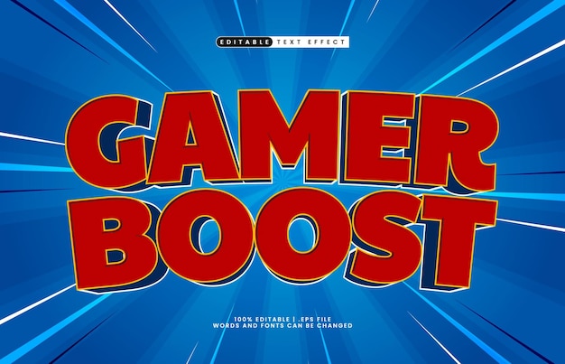 gamer boost editable text effect with a kids and game text style