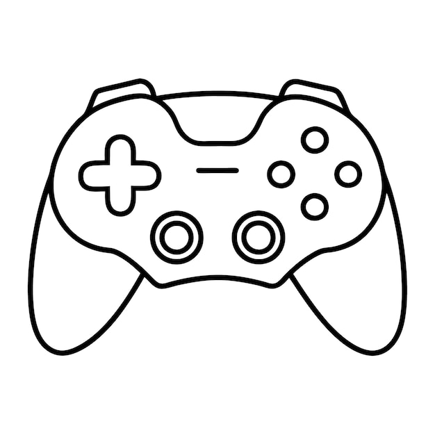 Gaming controller line art vector