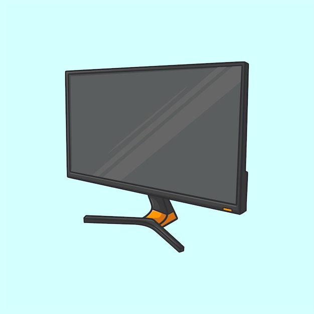 Gaming Monitor Landscape 24 27 Cartoon Vector