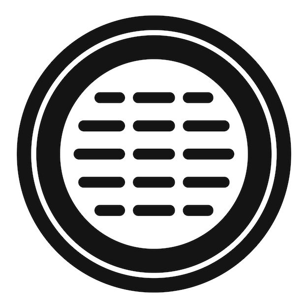 Garbage manhole icon simple vector Sewer lid Street circle