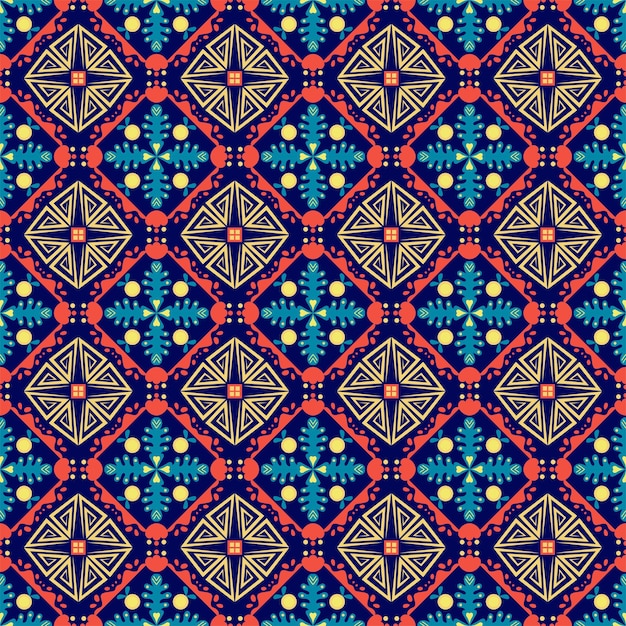 Garden Nature Seamless Pattern Floral Background Damask Aboriginal Ornament Art