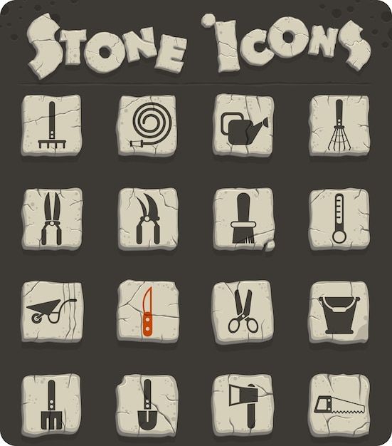 garden tools vector icons for web and user interface design