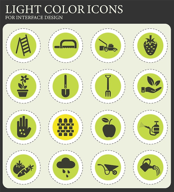 Gardening icon set