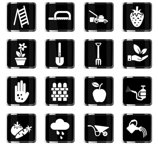 Gardening web icons for user interface design
