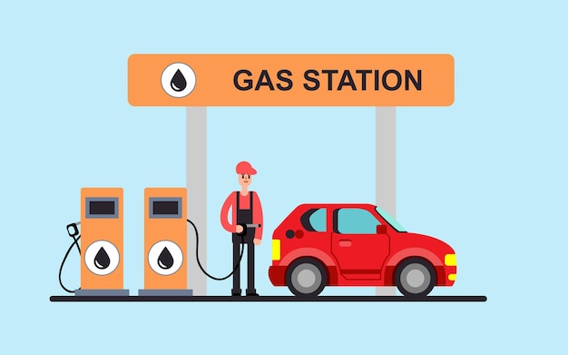 gas station vector design