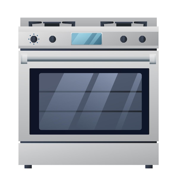 Gas stove vector illustration isolated on white Kitchen home appliances