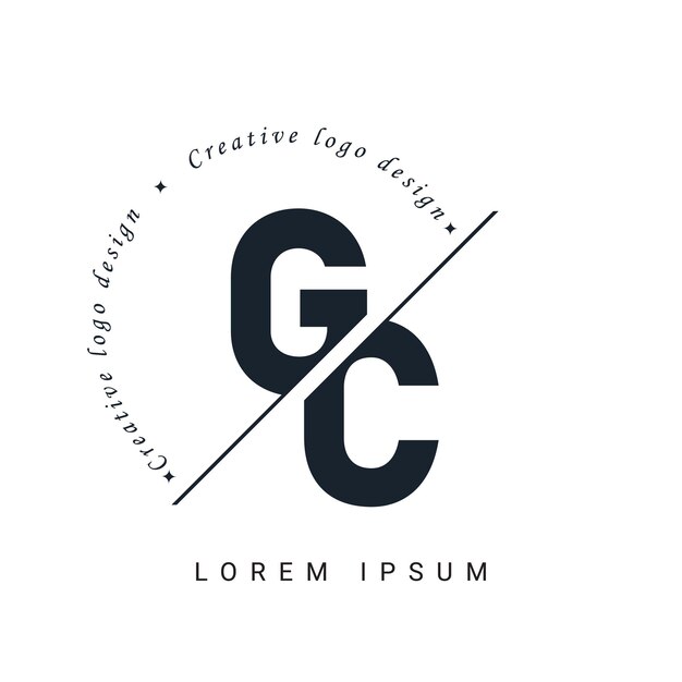GC Letter Logo Design with a Creative Cut Creative logo design