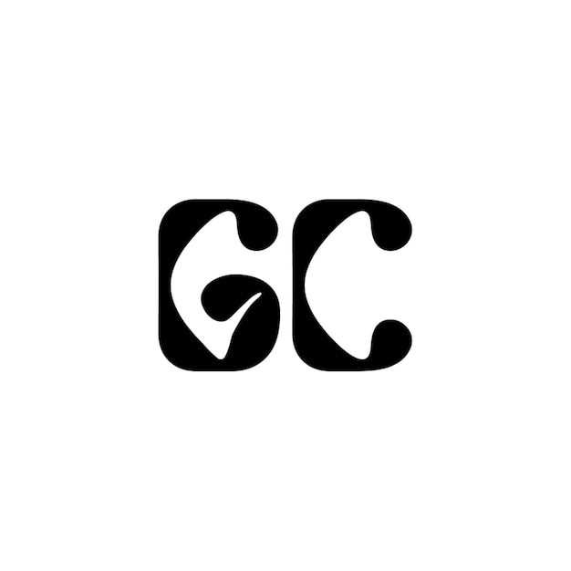 GC-monogrammilogon suunnittelukirjaimen tekstinimen symbolin yksivärinen logotyyppi aakkosten merkki yksinkertainen logo