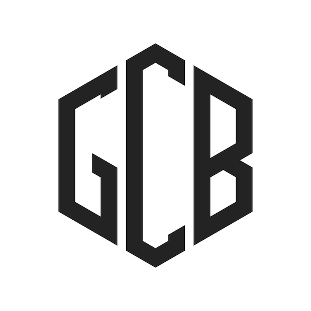 GCB Logo Design Initial Letter GCB Monogram Logo using Hexagon shape