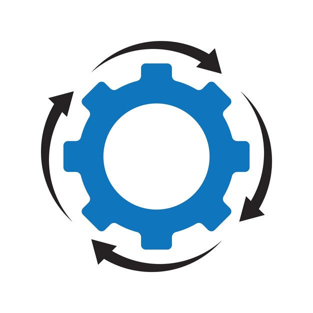Gear and arrow logo