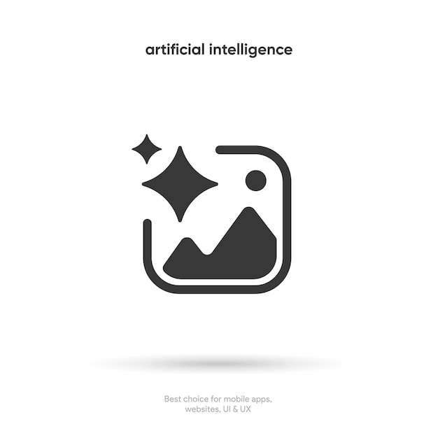 Generate AI button symbol Artificial intelligence sign button Machine learning generator