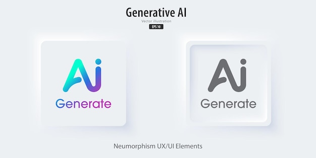 Generate AI icon A set of 3D buttons active and inactive with icon symbols Neumorphism style UI UX design for app and web Vector illustration