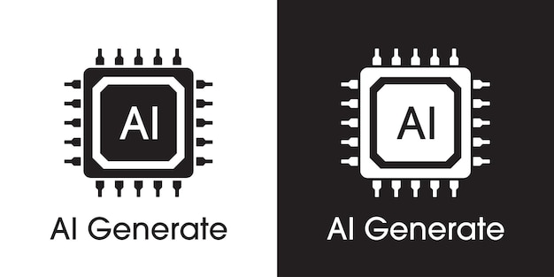 Generate icon AI chipset Tools for Generate from the Text Processor chip icon Computer help assistant Large data processing database concept Vector illustration for web apps UX and UI