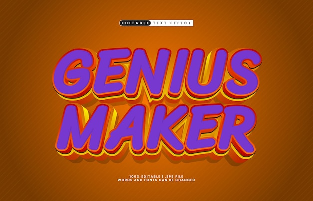 genius maker editable text effect with a art and good text style