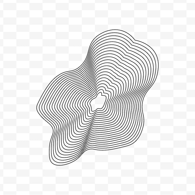 Geography line map with topographic map background vector of organic ripple line shape pattern