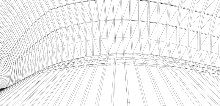 Vektori geometric architecture lines background space frame structure