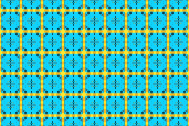 Geometric Blue and Yellow Pattern
