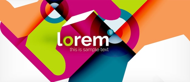 Geometric colorful shapes composition abstract background Minimal dynamic design