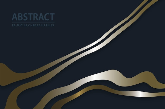 Geometric cut paper luxury background with gold elements topogr