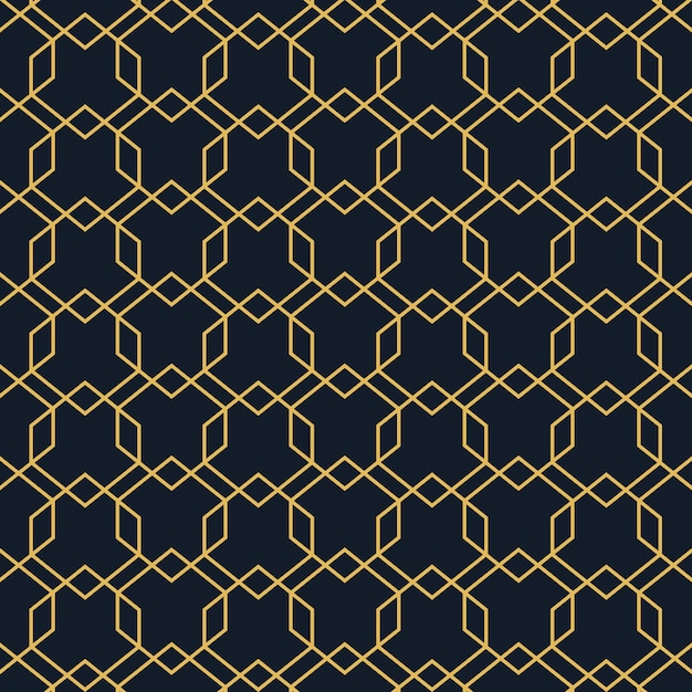 Geometric Gold and Navy Seamless Pattern
