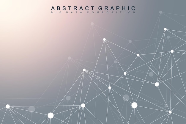 geometric graphic background molecule and communication. big data complex with compounds. perspective backdrop. minimal array. digital data visualization. scientific cybernetic vector illustration.