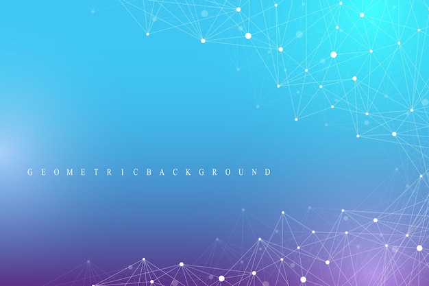 Geometric graphic background molecule and communication big data complex with compounds perspective