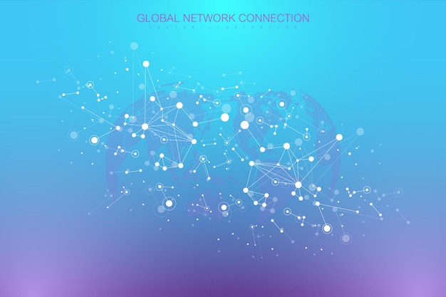 geometric graphic background molecule and communication big data complex with compounds perspective